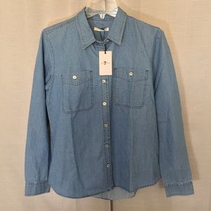 7 FOR ALL MANKIND denim button down shirt.